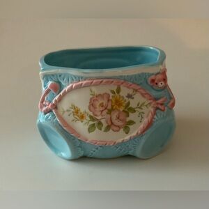 Vintage Nancy Pew Planter with Pink Accents